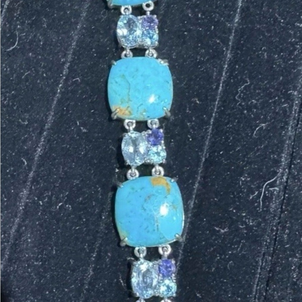 Sterling Silver Turquoise and Blue Topaz Bracelet